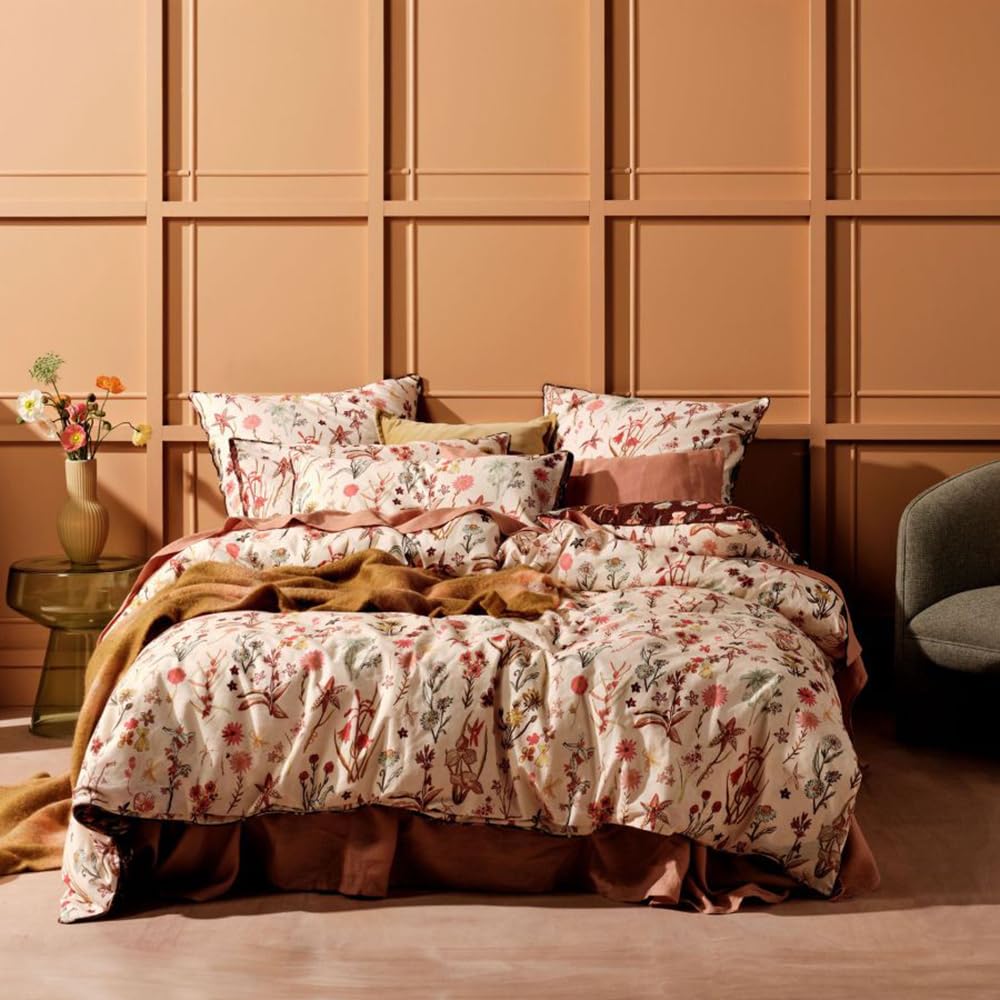Freyamy Grün Blumen Bettwäsche-Sets 135x200 4tlg,Grün Floral Bettwäsche,Botanisch Aesthetic Weich Wende Bettwäsche Gewaschene Mikrofaser 2 Bettbezug mit Reißverschluss und 2 Kissenbezüge 80x80cm