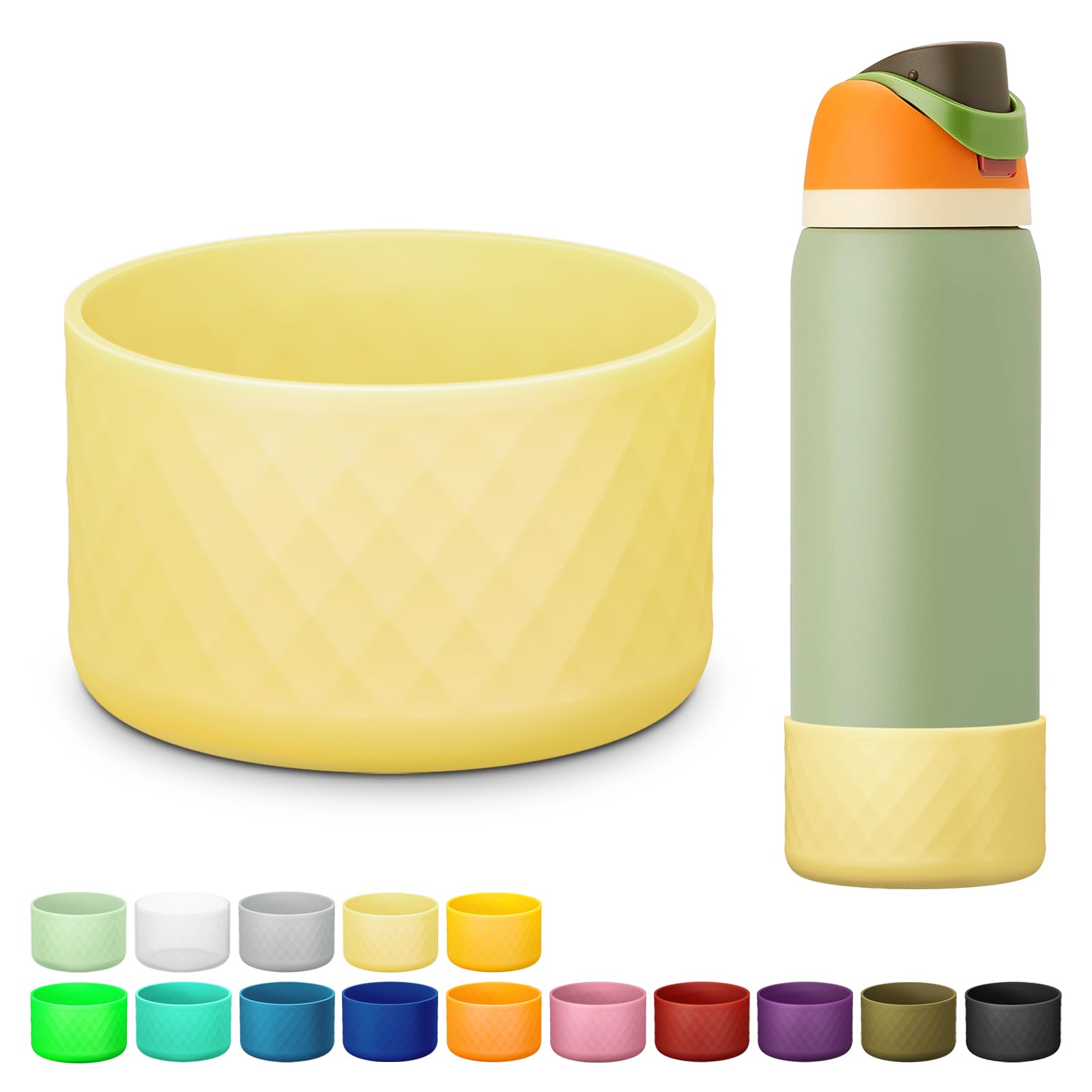 Silicone Boot for Owala Water Bottle 32 oz, Anti-Slip Protective Sleeve for FreeSip/Twist/Flip Stainless Steel Water Bottles Accessories