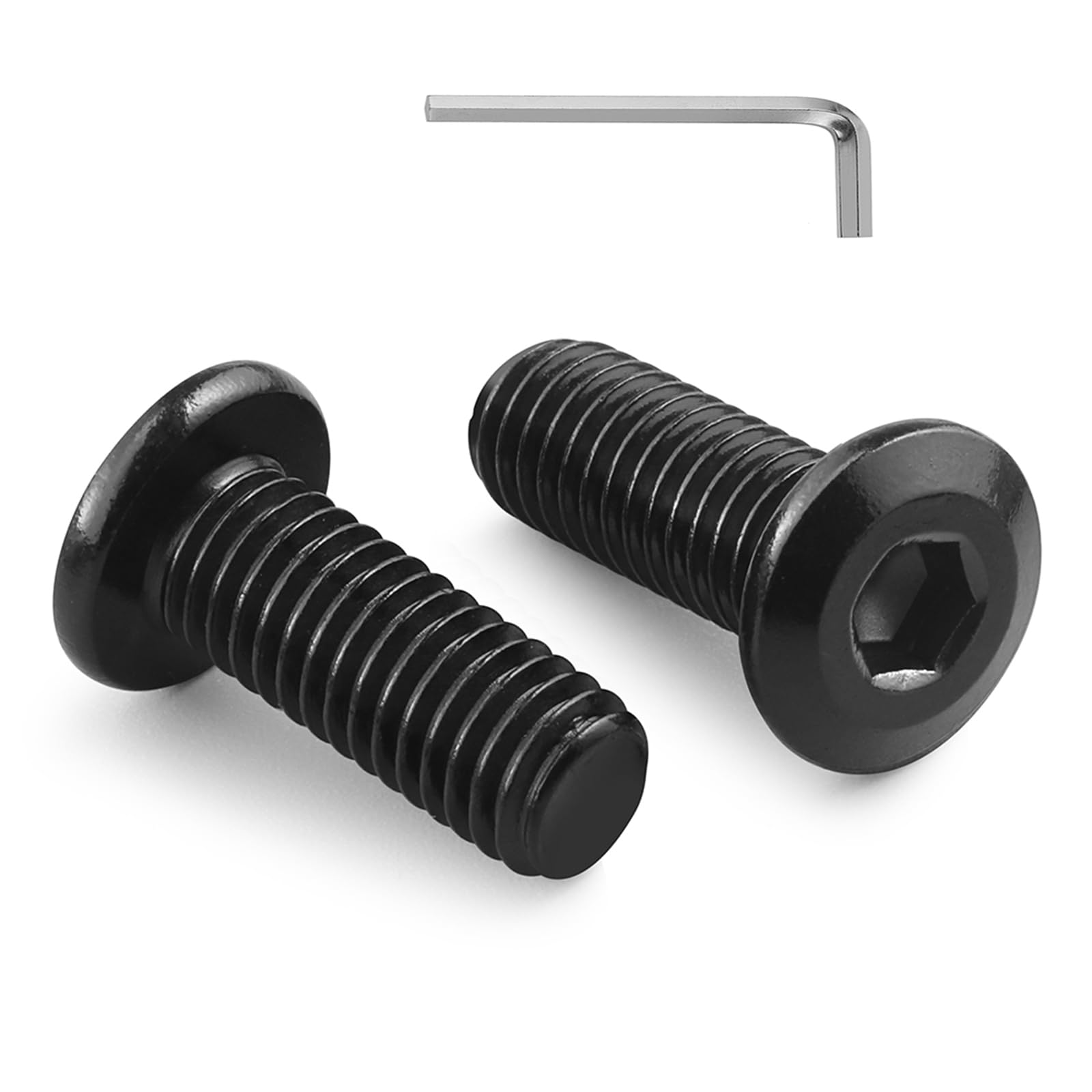 100Pcs 1/4-20 Bolt, 1/4-20 x 5/8" Flat Head Hex Socket Cap Screws, 304 Stainless Steel 18-8 Furniture Bolts, Black Zinc Finish, Full Thread (with Hex
