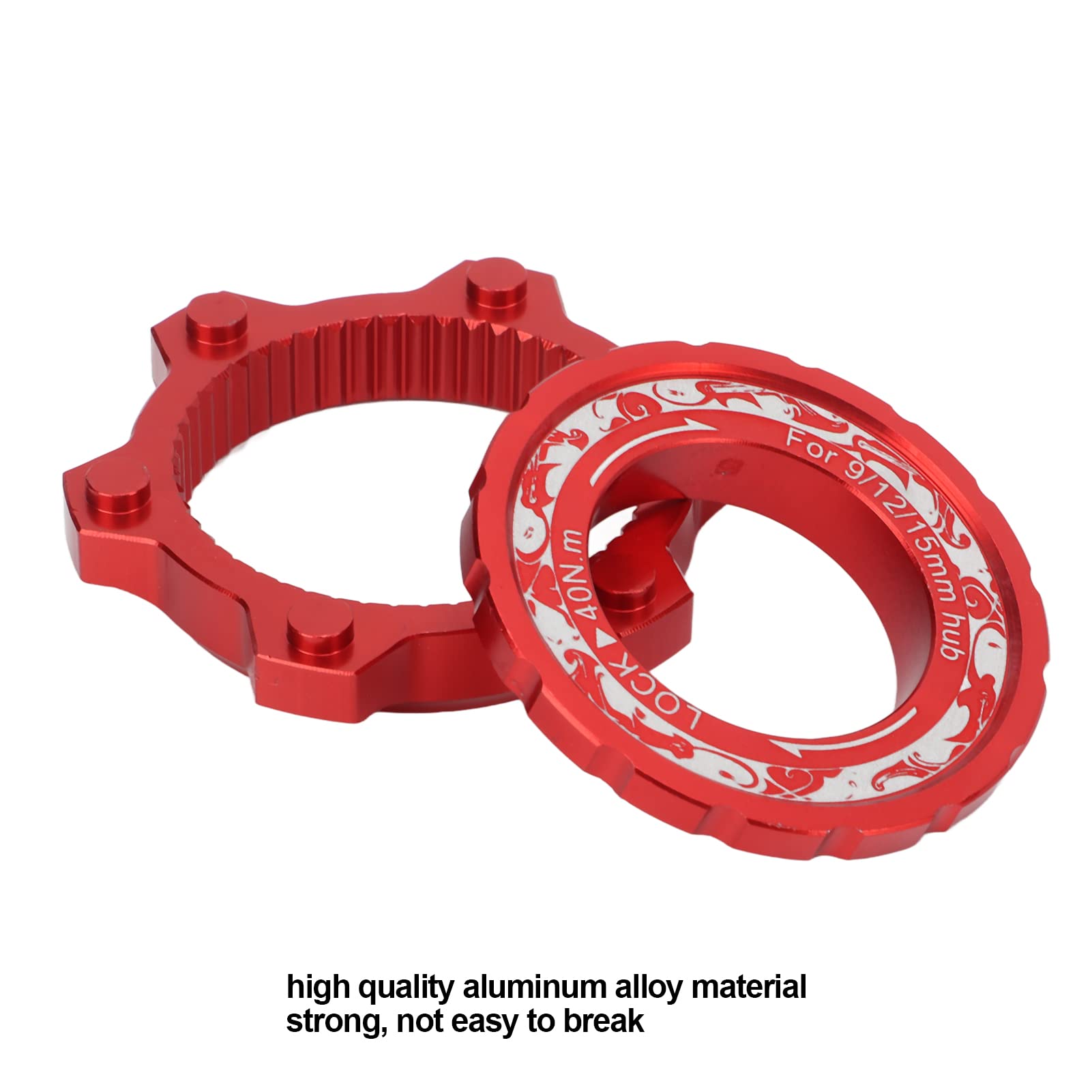 BuyWeek Adaptador de Bloqueo Adaptador de Rotor, 6 Pernos de Aleación de Aluminio para Bicicleta (Rojo)