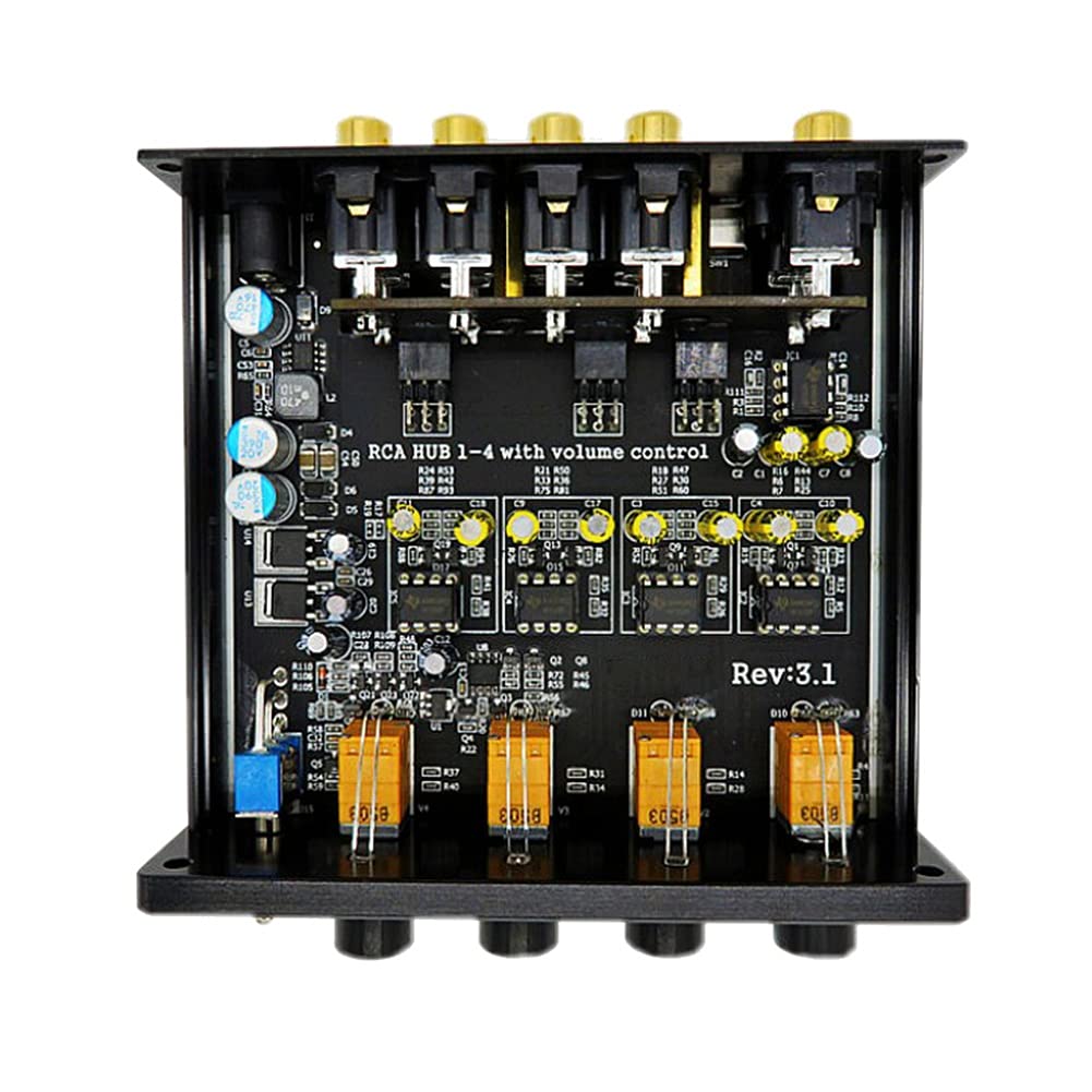 Hub Distributeur Audio HiFi 1 Entrée 4 Sorties Commutateur Source Argent