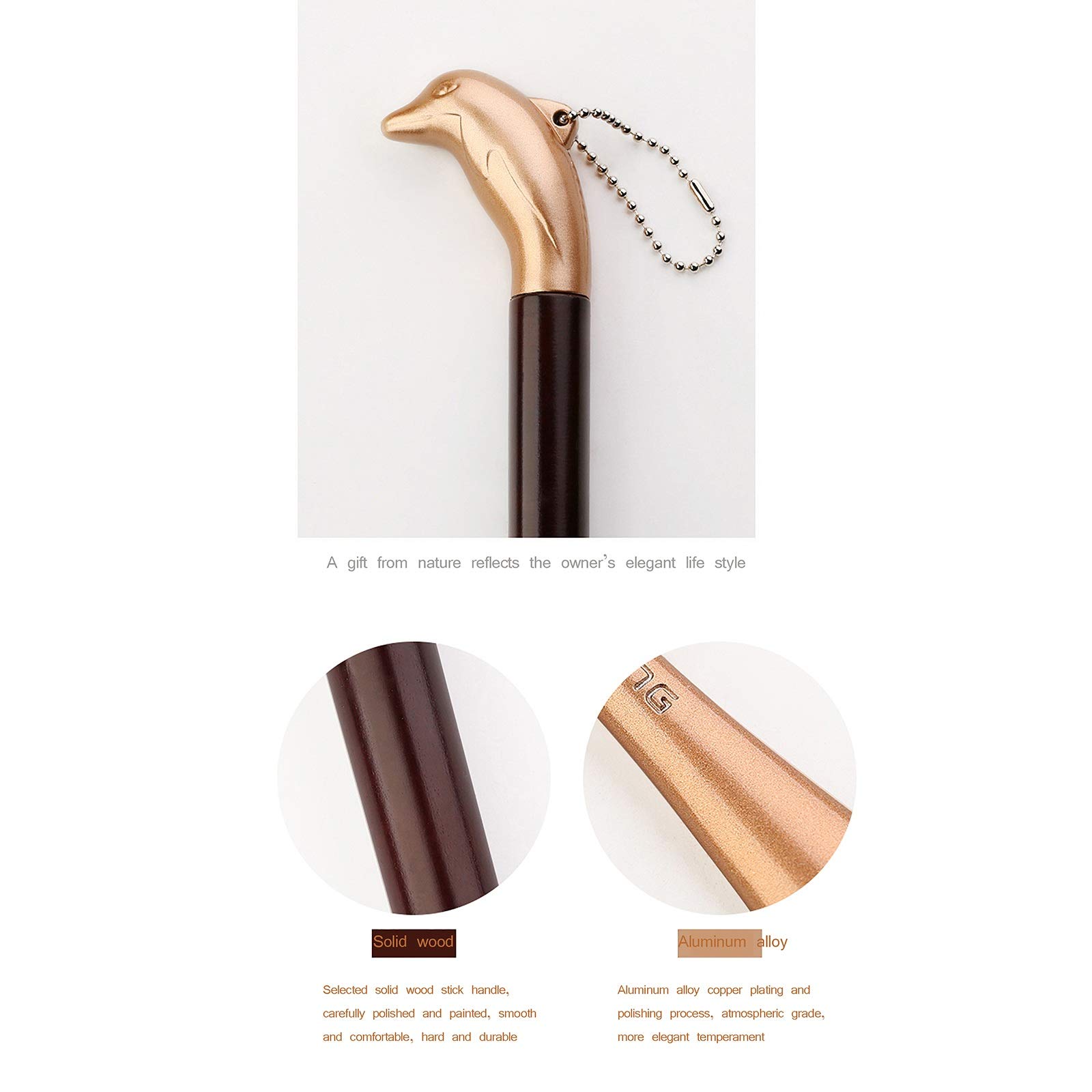 Schuhlöffel, Schuhlöffel aus Massivholz und Aluminiumlegierung mit langem Griff, fauler Schuhheber, geeignet für alle Arten von Schuhen (Farbe: Gold)(Gold)