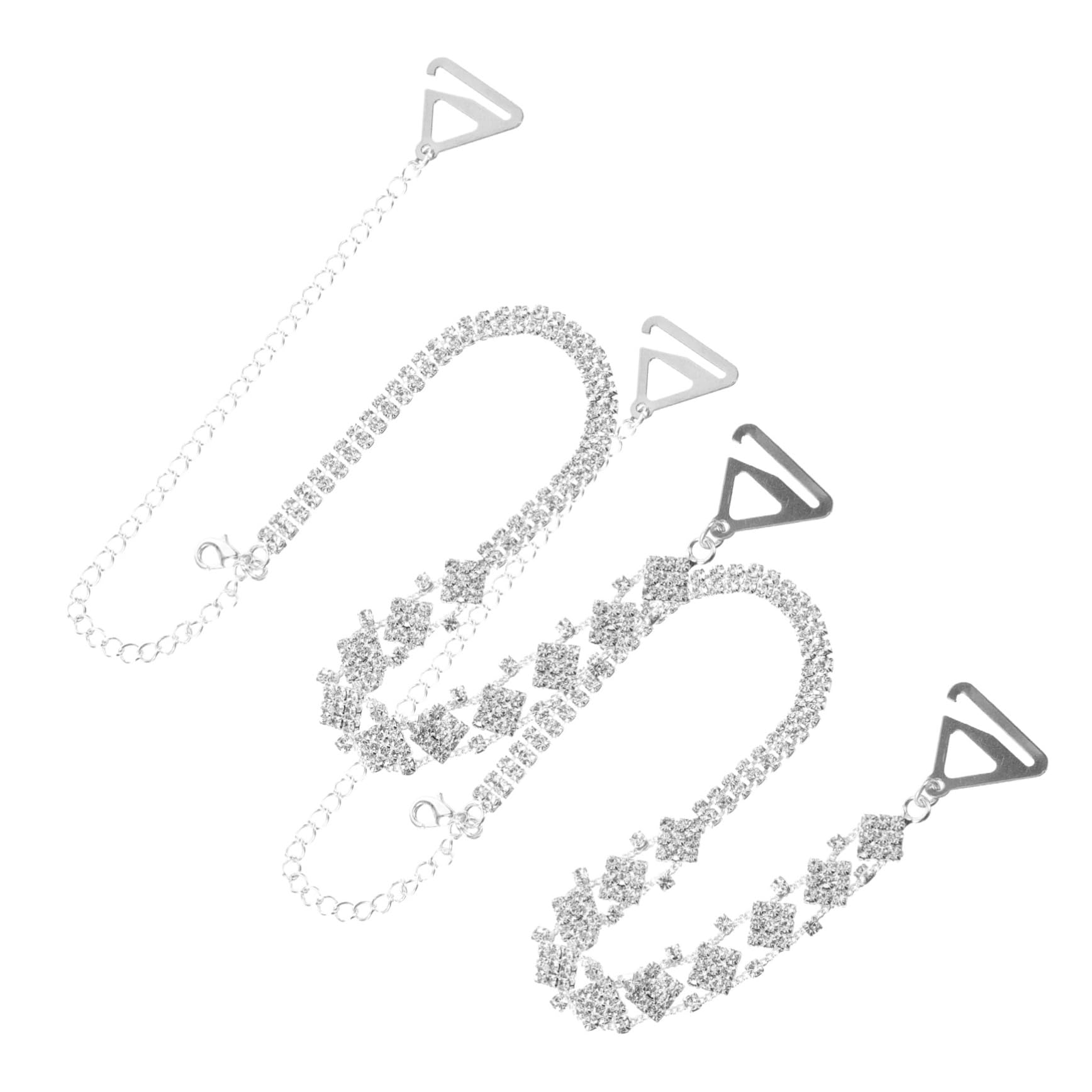 LIFKOME Correas Para El Vestido Sujetador Sin Tirantes Sin Costuras Doble Más Correas De Vestir Para Vestido Sin Tirantes Cadena De Sujetador De Metal Acrílico Silver