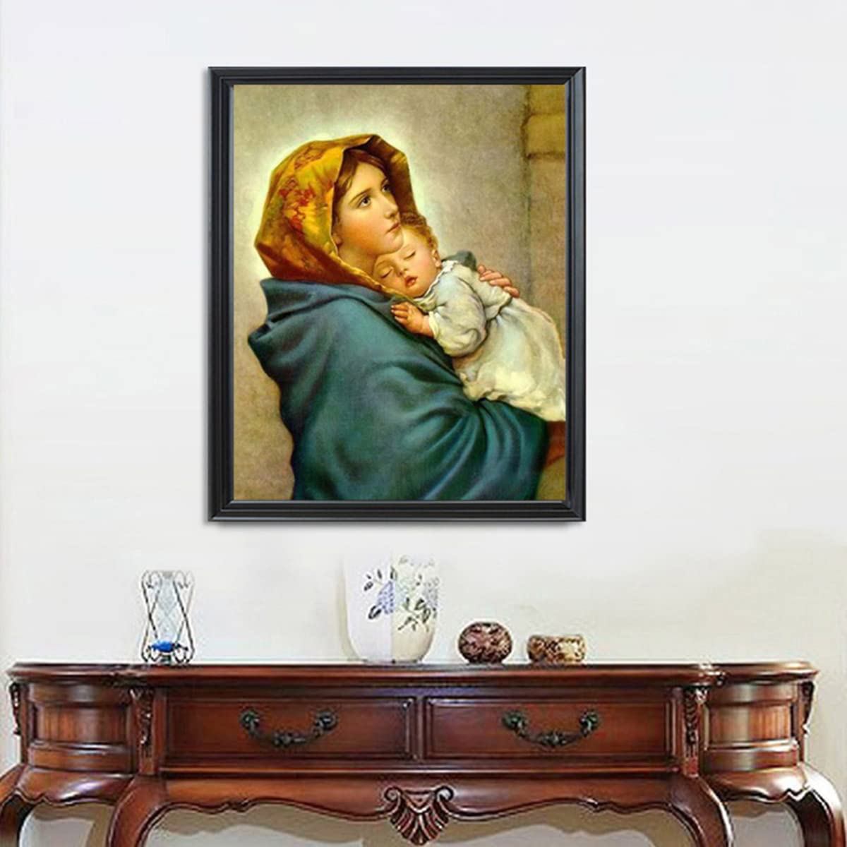 Diamond Painting 5D Instarry 45x60cm: Quadro Vergine Maria Da Realizzare Con Diamanti Rotondi