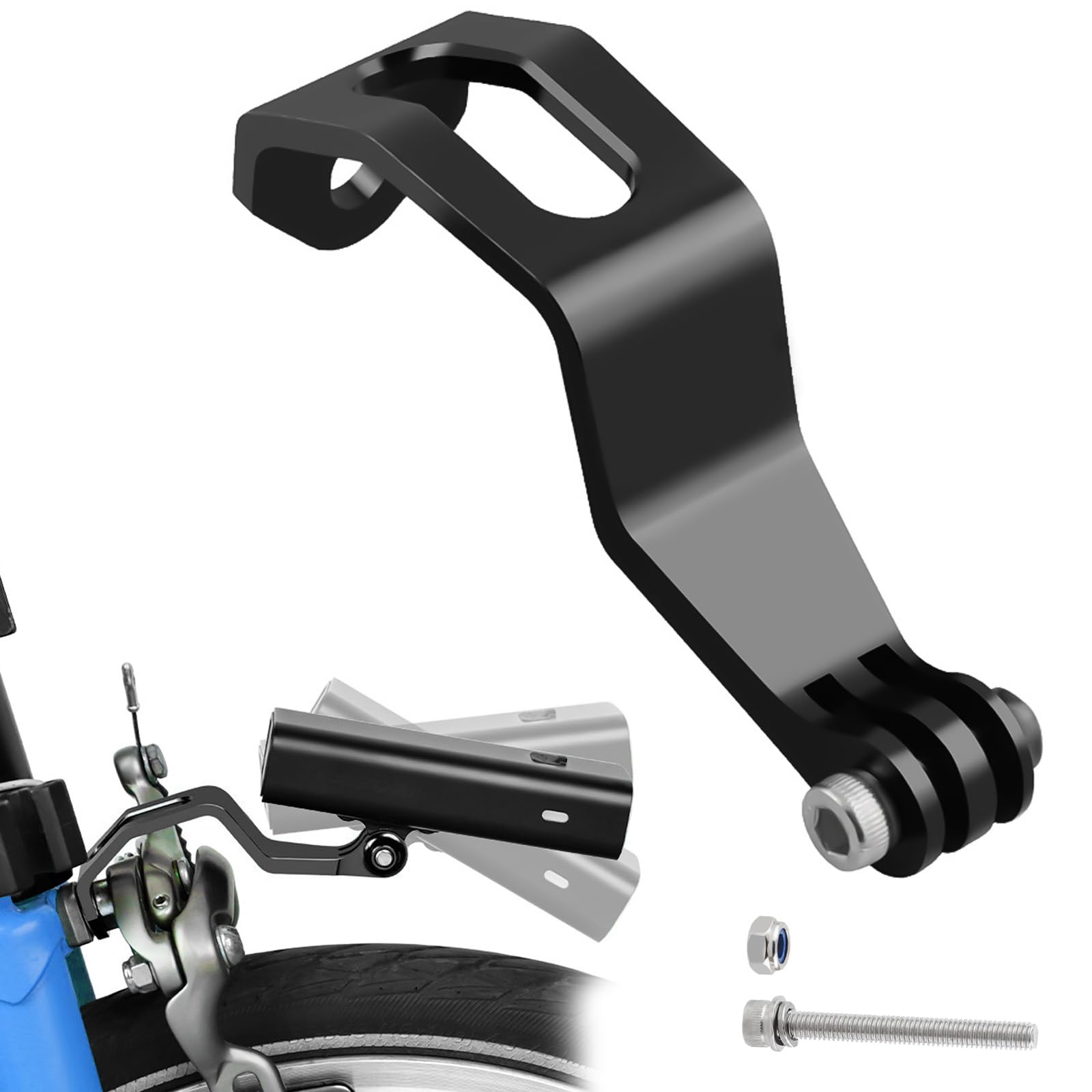 KASELIN 折りたたみバイクライト サイクル用ヘッドライトマウント 調整可能なポータブルサイクルフォークライトホルダー マウントブラケット ライトウェイトバイクフロントライトエクステンダーサイクリング愛好家用ホルダー