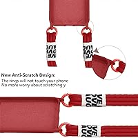 Vista 4 de Funda cruzada compatible con Apple iPhone 13 Mini, funda flexible de silicona líquida de TPU con cordón desmontable para el cuello, funda a prueba