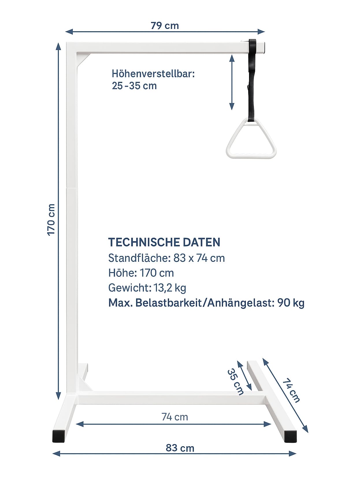 FabaCare Bettgalgen freistehend bis 130 kg Körpergewicht extra Griff und Aufrollautomatik | mobiler Galgen für normales Bett | Aufrichthilfe, Bettgriff, Bettaufrichter mit Trapezgriff