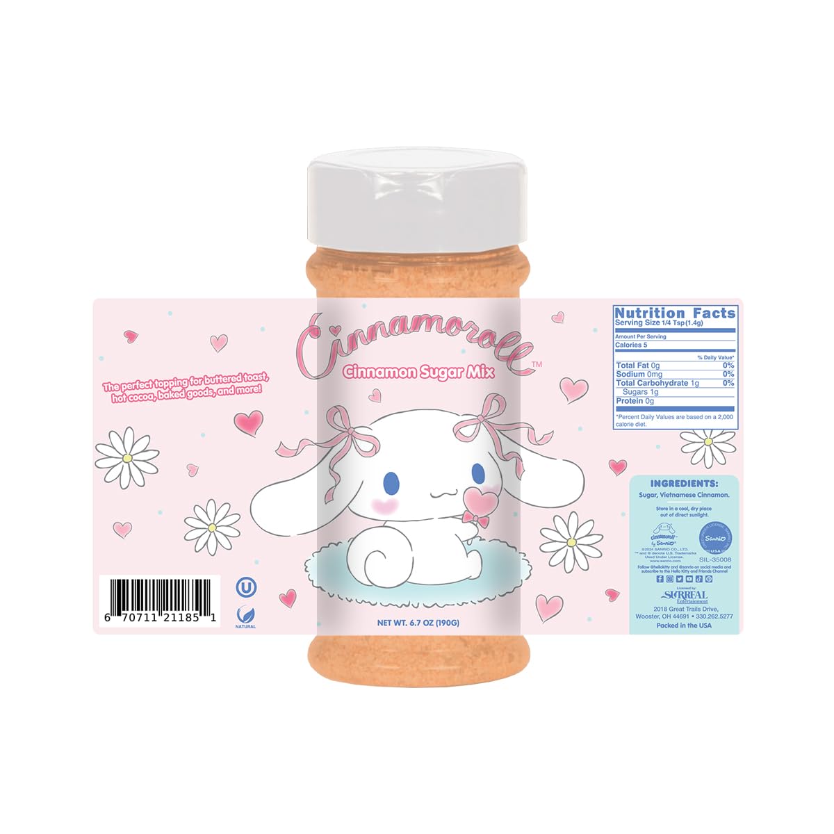 Hello Kitty Cinnamoroll - Cinnamon Sugar Sweet Spice Blend 5.6 oz - Perfect for Hello Kitty Birthday Parties, Sanrio Gifts, Cinnamoroll Gift and Great