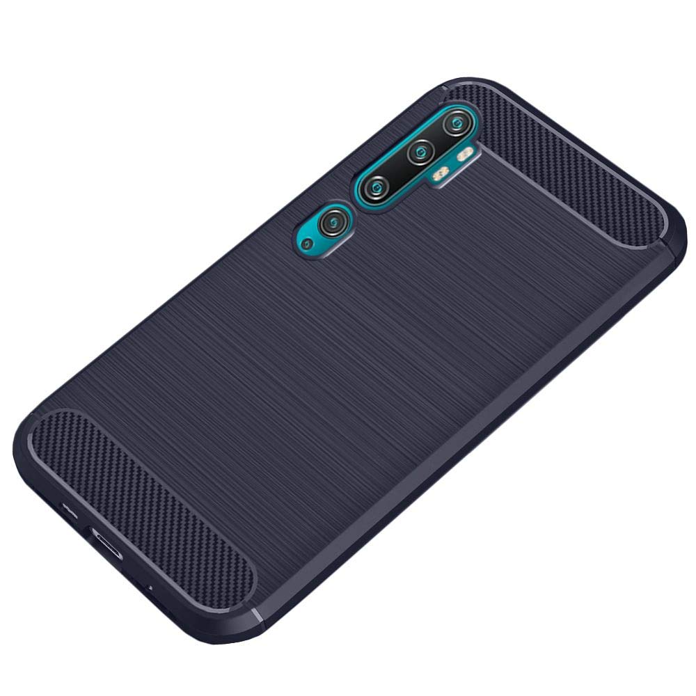 EbestStar Cover Per Xiaomi Mi Note 10 E Mi Note 10 Pro, Custodia In TPU Morbida, Effetto Carbonio, Blu Scuro, Antiurto - 5