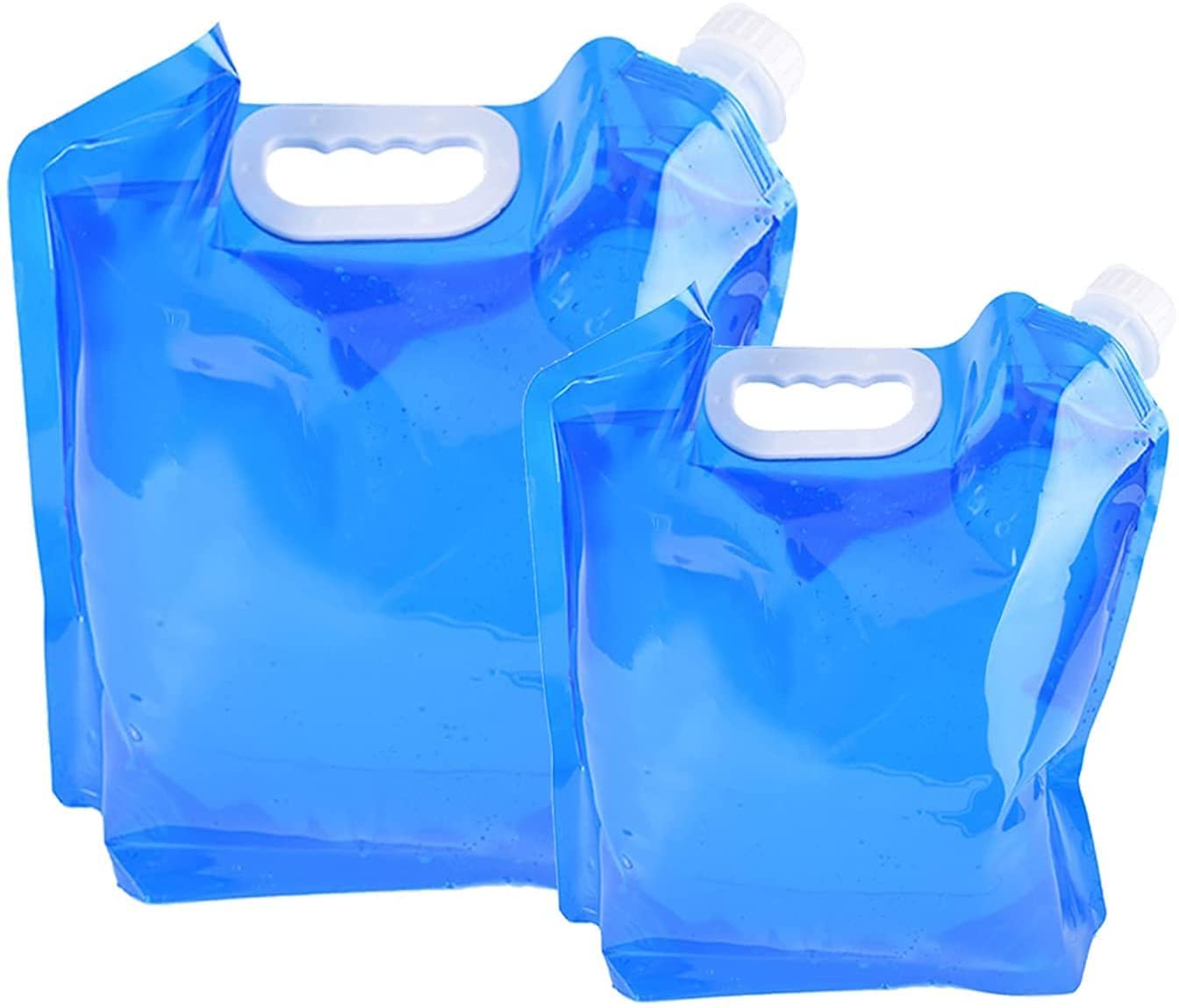 Folding Water Bag, 2 PCS Car Water Carrier, Folding Drinking Water Container, Outdoor Folding Water Tank, for Sport, Camping, Hiking, Picnic, Fishing, BBQ, Resistant Gift, 5L, 10L, Blue