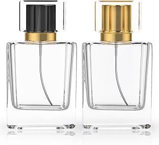KIT TOWN Refillable Perfume Bottle 2 Pack Glass Perfume Spray Bottle 50ml 1.7oz Large Empty Travel Perfume Atomizer Refill...