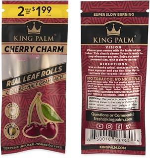 King Palms - Rollies - Squeeze & Pop Pre Rolls -Gelato Cream Flavoured - Natural Pre Wrap Palm Leafs - Organic Wraps - Flavored Pre Rolled Cones - Flavoured Wraps (1Pack,2 Rolls)