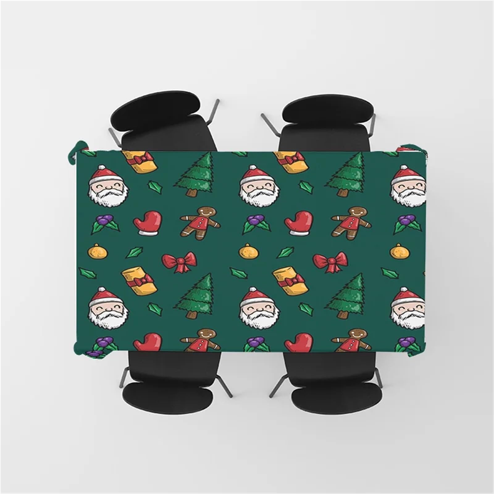 Tablecloth Snowman Print Holiday Decor Home Decoration Year Party Xmas Table Cover Festive Linens para Comedor(160X220CM)