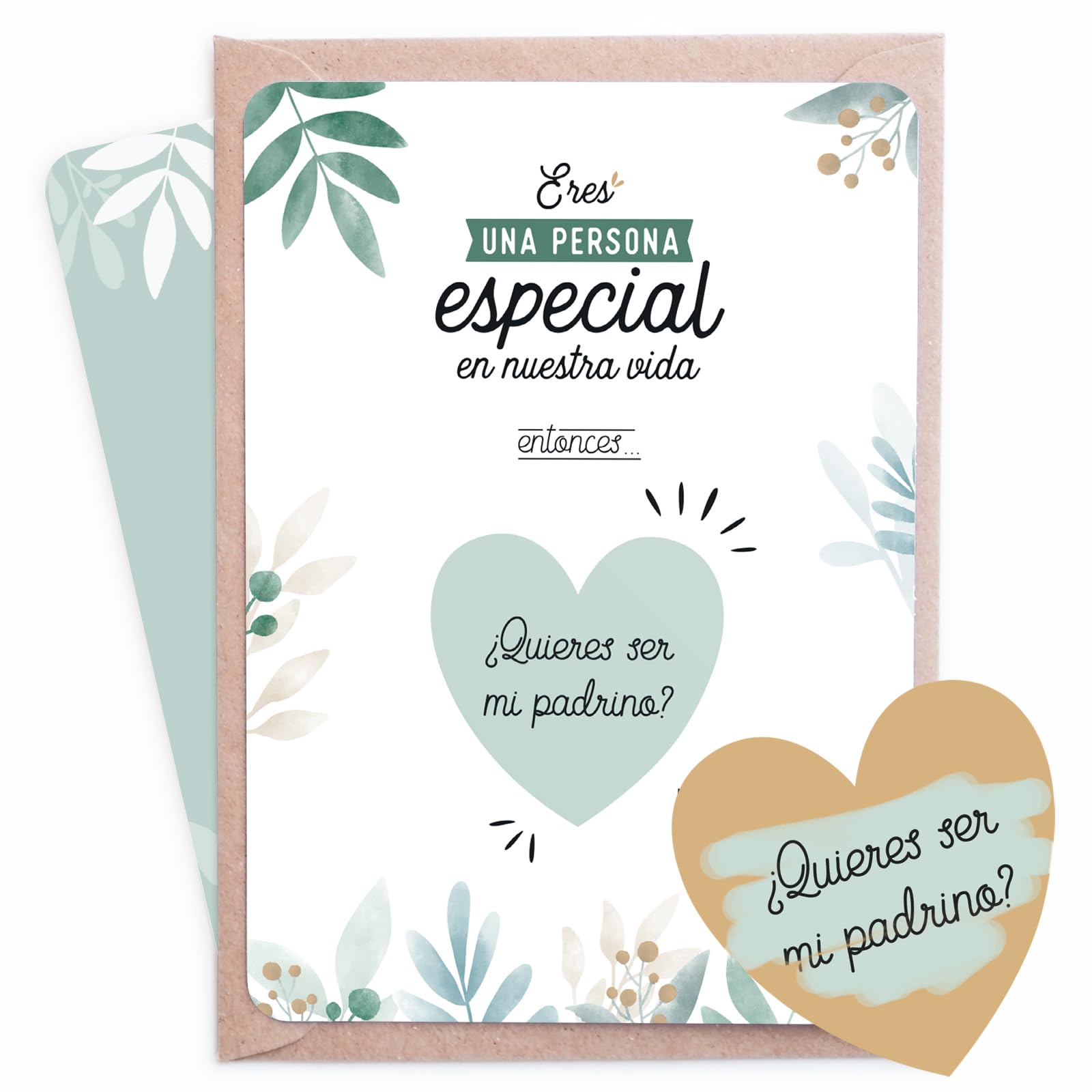 Manahia Tarjeta rascable | ¿Quieres ser mi Padrino? | Tarjeta para pedir Futuro Padrino | Anuncio de Bautizo | Regalo |