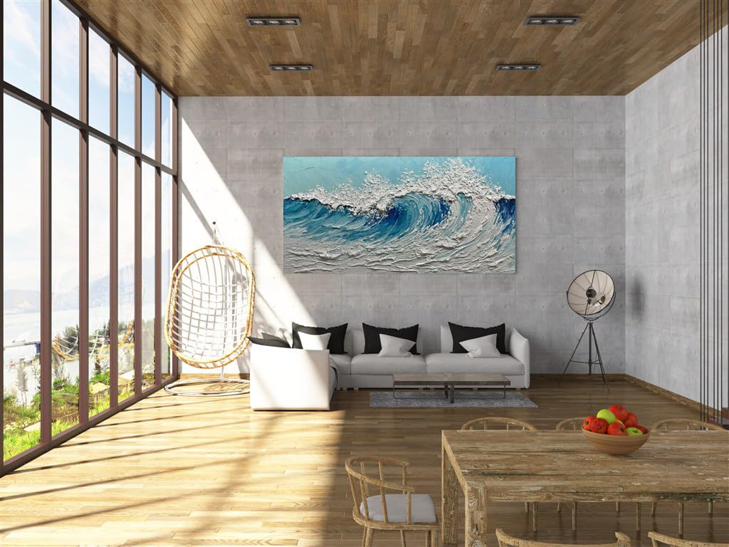 Amazon.com: V-inspire Modern Ocean Wave Canvas Wall Art, 24 x 48