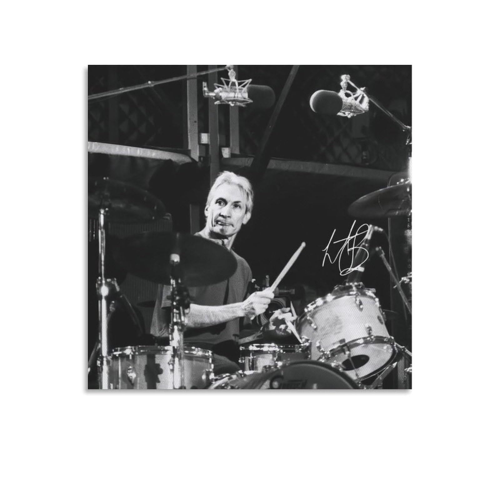 ASUIU Charlie Watts Canvas Poster Poster Print Art Wall Painting Canvas Posters Modern Bedroom Decor 12x12inch(30x30cm)