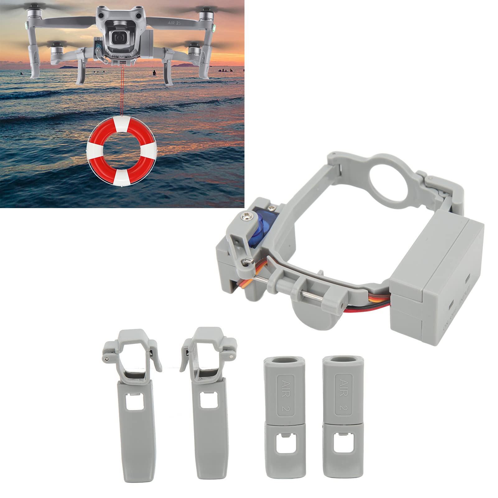 System miotacza kroplomierza z dronem ABS Lekki przyrząd dostarczający drona do Air 2 i Air 2S Zdalna dostawa Prezent reklamowy Miotacz przynęt Szary 128 g 500 g ładunku