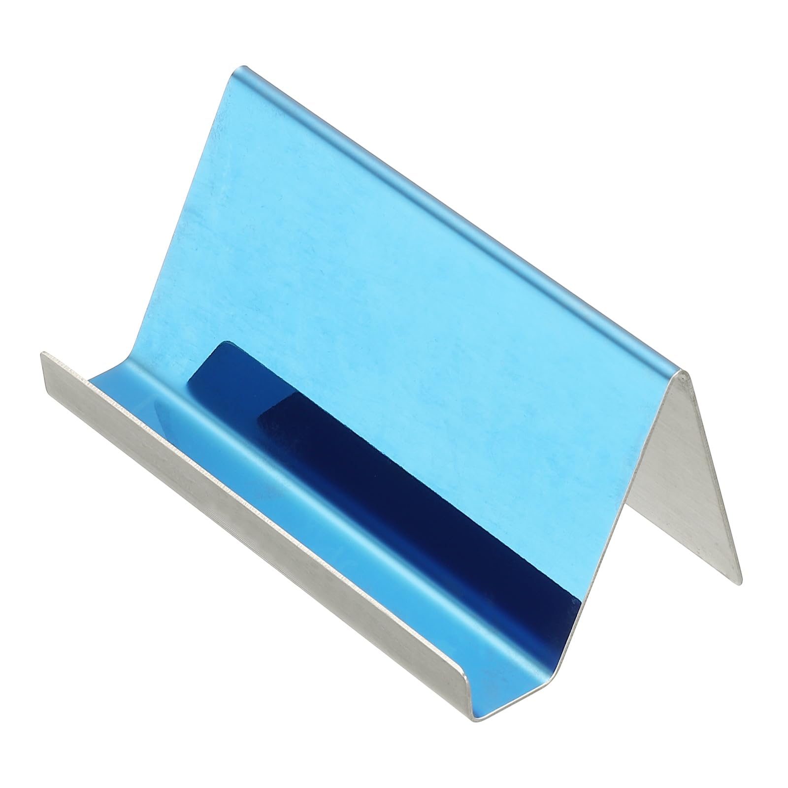 PATIKIL Business Card Holder for Desk 3Pcs Business Card Holders Stainless Steel Card Stand Organizer Cards Display for Office Exhibition Blue - Image 4