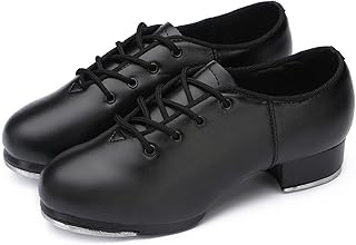 タップダンスシューズ、タップシューズ、レースアップタップダンスシューズ、レディースタップシューズダンス、ユニセックス大人シンクタップダンスシューズ、耐摩耗性、滑り止め、通気性、タップダンスパフォーマンスとトレーニング用
