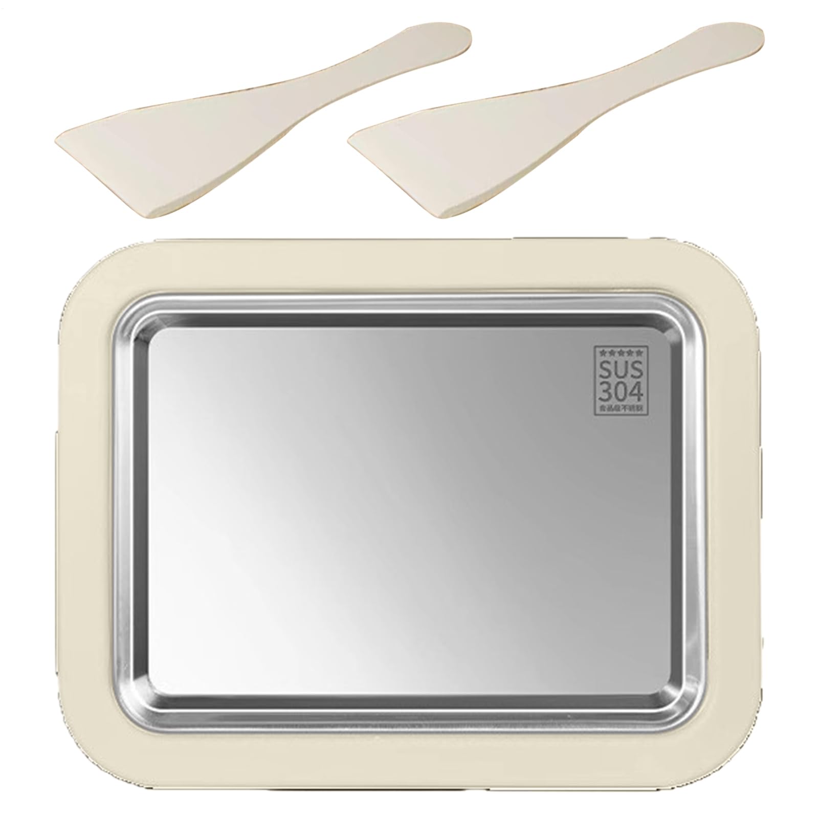 Máquina para hacer helados de acero inoxidable, máquina de para el hogar, sartén de postre para, aperitivos, sorbetes, gelatinas