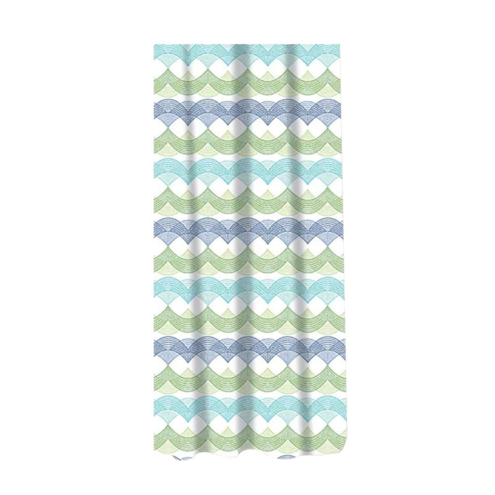 Sabichi Waves PEVA Shower Curtain - 180 x 180 cm (71 x 71 Inch) - Waves Patterned - Multicolour Shower Curtain - Mould Resistant - Easy To Clean - BPA Free - Includes 12 Plastic Hooks