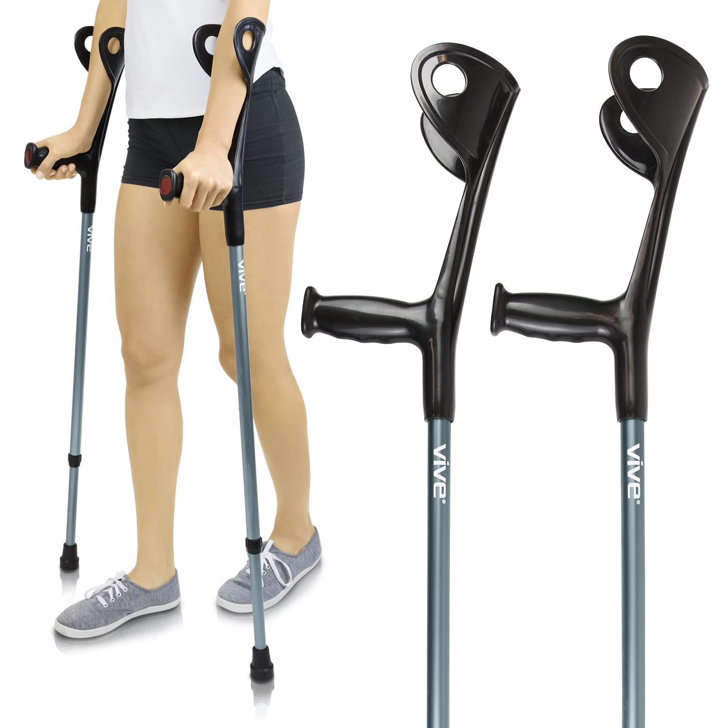 Buy VIVE Forearm Crutches Lightweight Arm Cuff Crutch Adjustable