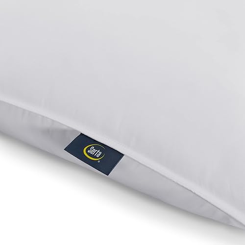 Miniatura 4 de Serta Down Illusion - Almohadas de cama suaves e hipoalergénicas para dormir paquete de 2 tamaño Queen color blanco
