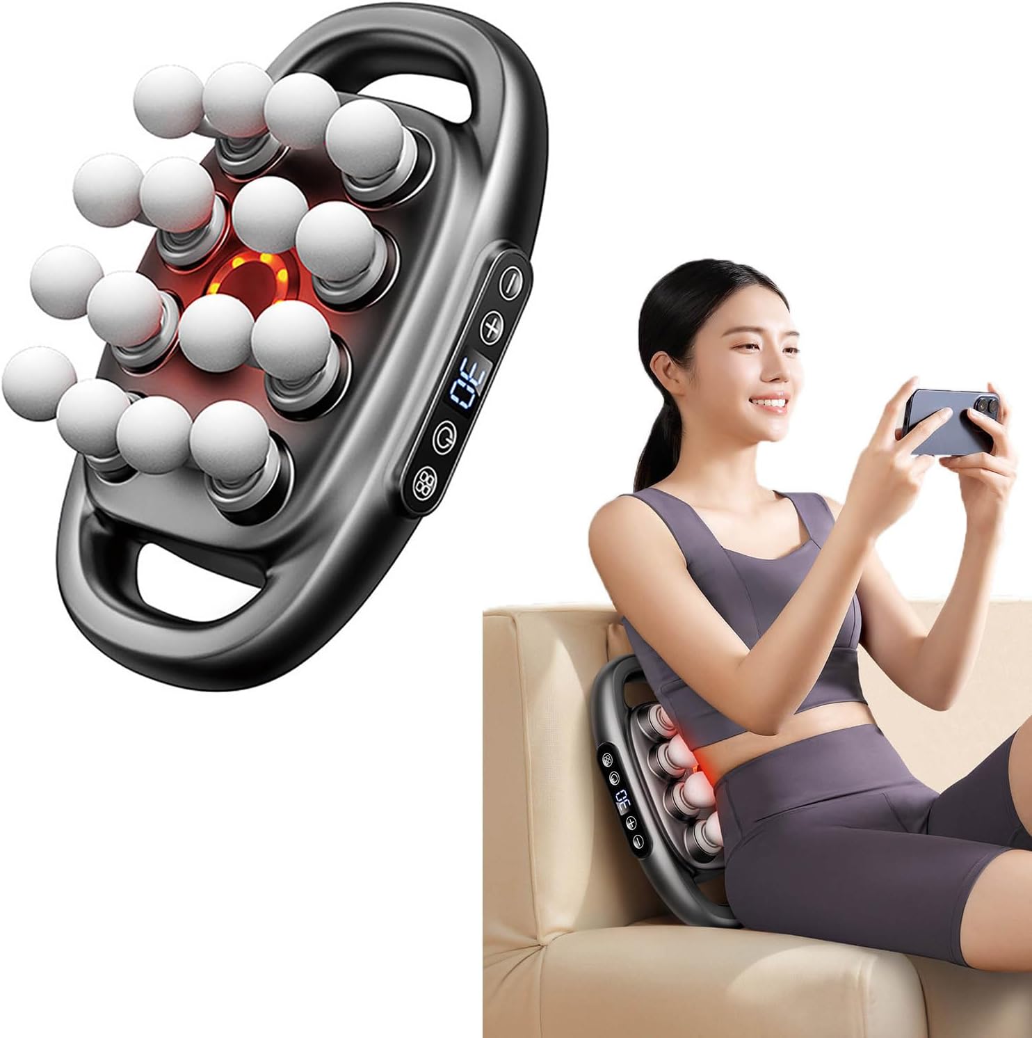 30-Drive 8/16-Head Massage Gun Set, 8 Head Massage Gun Deep Tissue, with 30 Levels & 3 Modes for Thighs, Arms, Waist, Back, Full Body, Ideal Gifts for Women and Men (16-Head Grey) 30-Drive 8/16-Head Massage Gun Set, 8 Head Massage Gun Deep Tissue, with 30 Levels & 3 Modes for Thighs, Arms, Waist, Back, Full Body, Ideal Gifts for Women and Men (16-Head Grey)