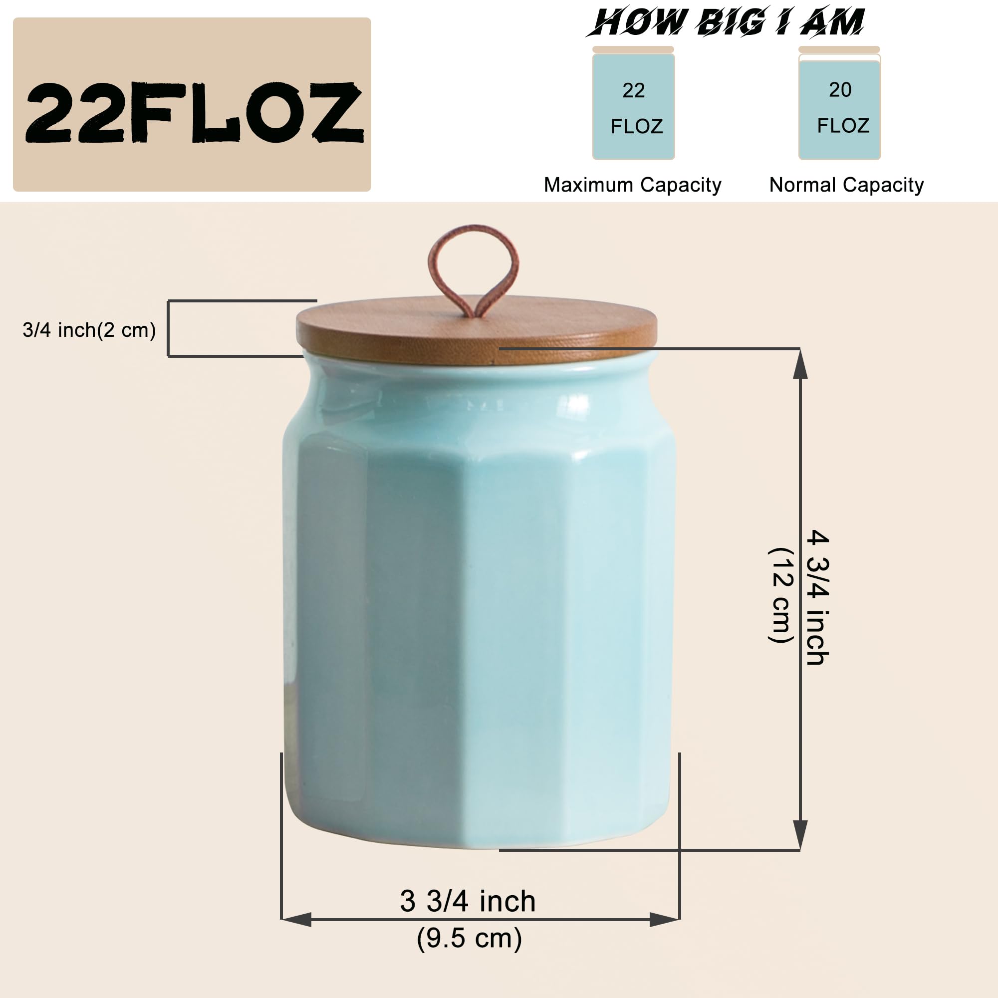 Set di 4 contenitori da cucina in ceramica con coperchi ermetici in bambù, cucchiai ed etichetta, grandi contenitori per farina e zucchero per servire caffè macinato