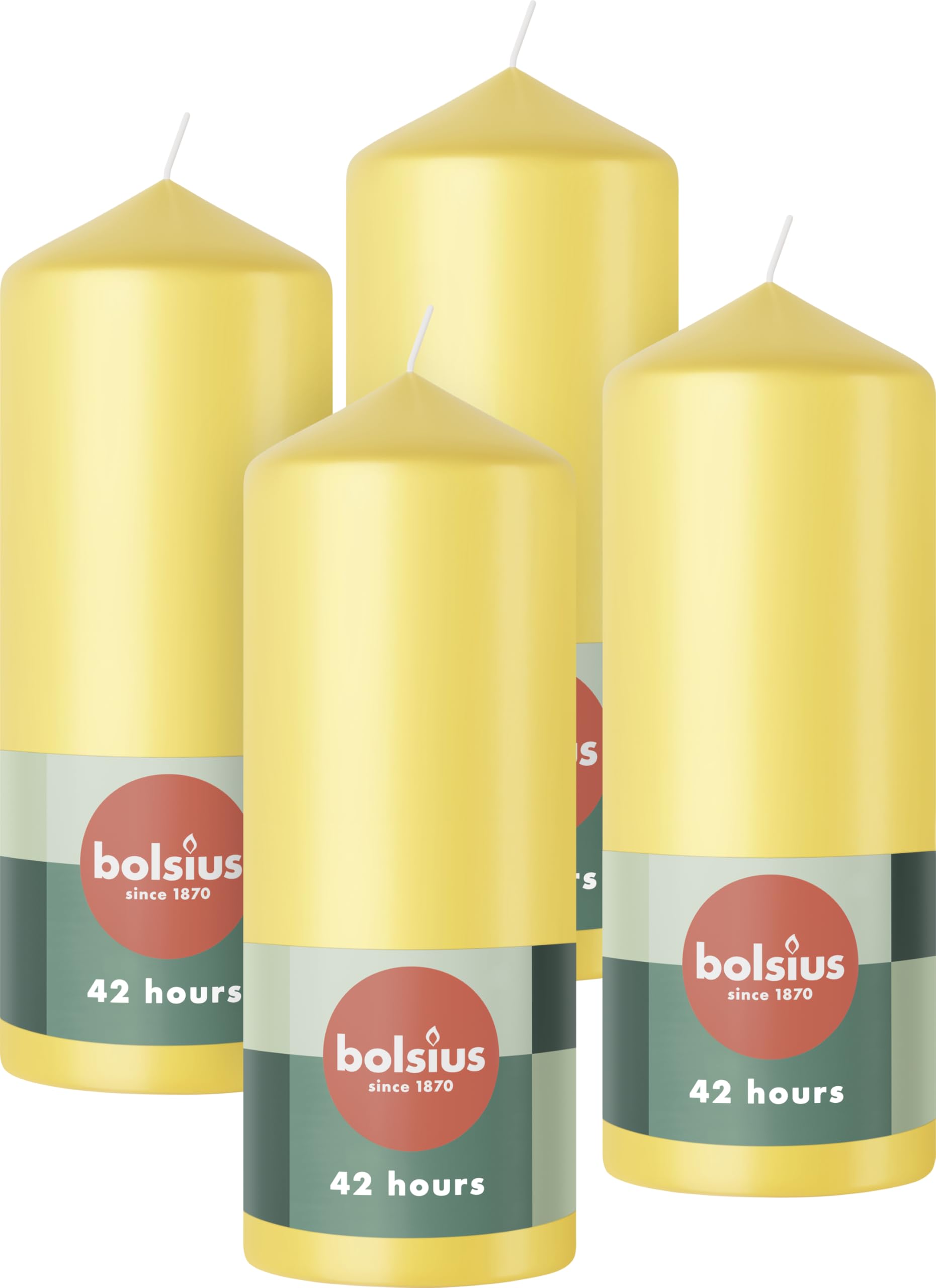 Bolsius Lot De 12 Bougies Piliers Blanches 8x6cm - 17 Heures Combustion Cire Végétale