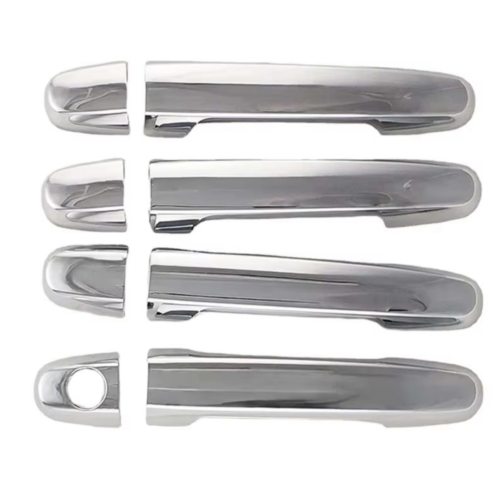 DSPOLIMV Outer Door Handle Cap Compatible with Toyota for Yaris 2014 2015 2016 2017 Car Stickers Cars Chrome Silver Shiny Black Door Handle Cover Trim Paste Style(Silver)