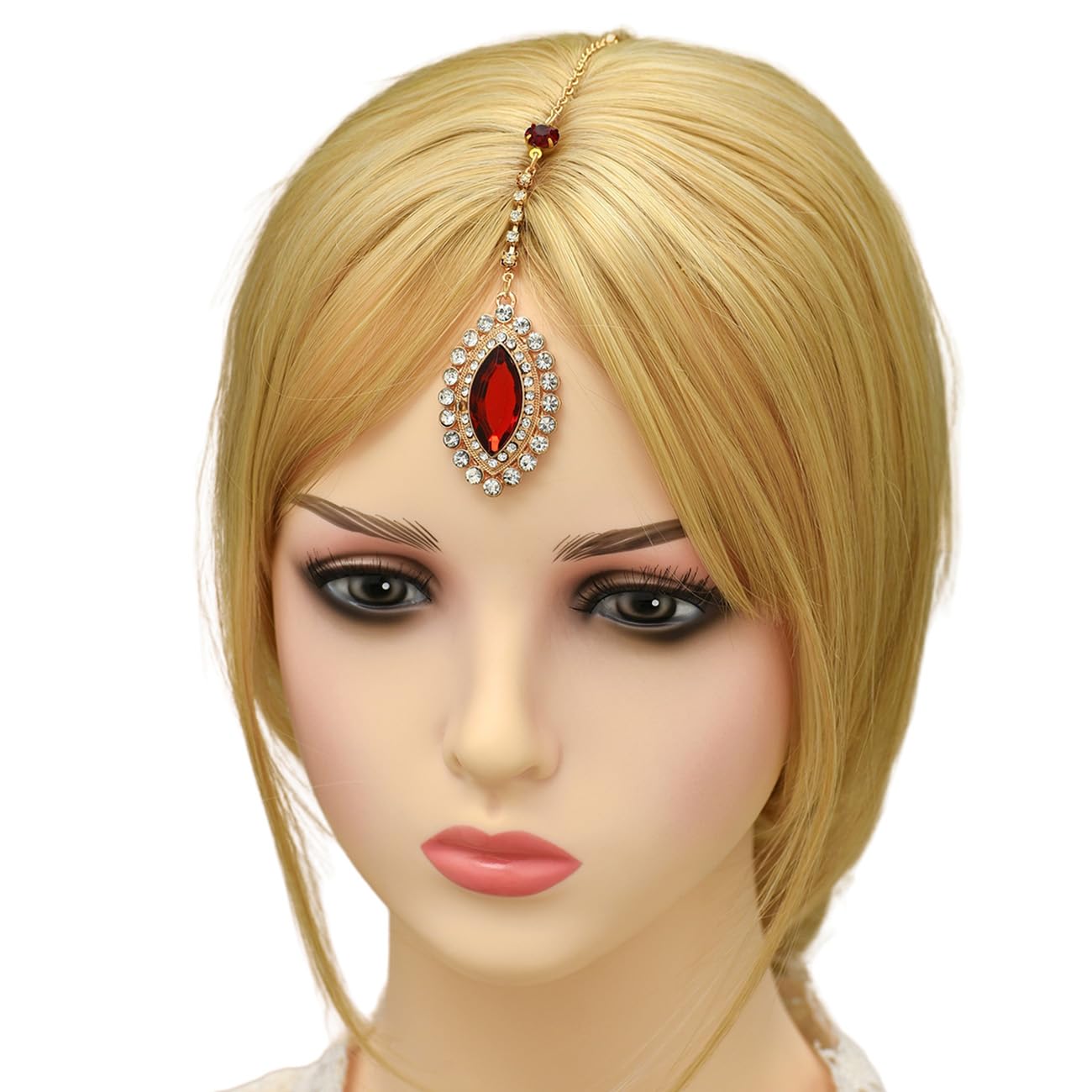 Traziewell Gold Chain Headpiece Wedding Bridal Goddess Bohemian Boho Hair Piece Bollywood Bride Glam HB000815 - Image 3