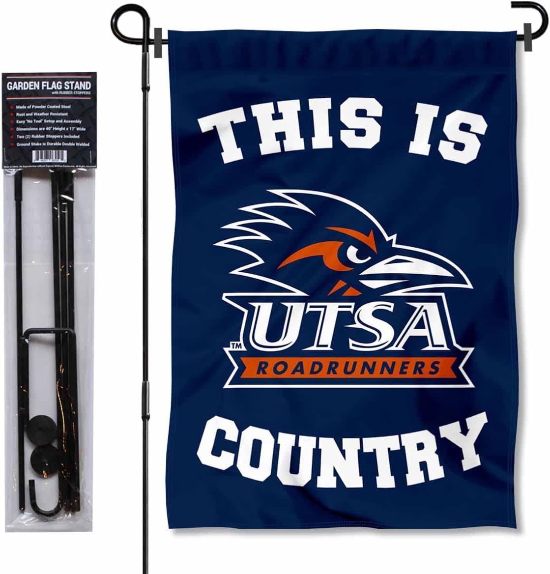 Texas San Antonio Roadrunners Country Garden Flag with Pole Stand Holder