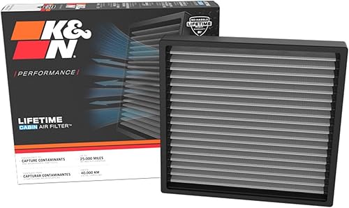 K&N Filtro de aire de cabina alto rendimiento, lavable, flujo de aire limpio a su cabina compatible con vehículos HyundaiGenesis 2021-2023