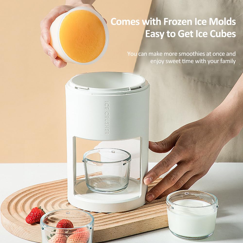 Manueller Eisrasierer für Schneekegel und Slushies, Handbetrieben, ABS Glas Edelstahl, 200ml, ß, 270x150x136mm, mit Formung