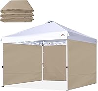 Vista 15 de SCOCANOPY Pared solar para estructura de toldo desplegable de 12x12, paquete de 3 solo paredes laterales (12x12, Beige)