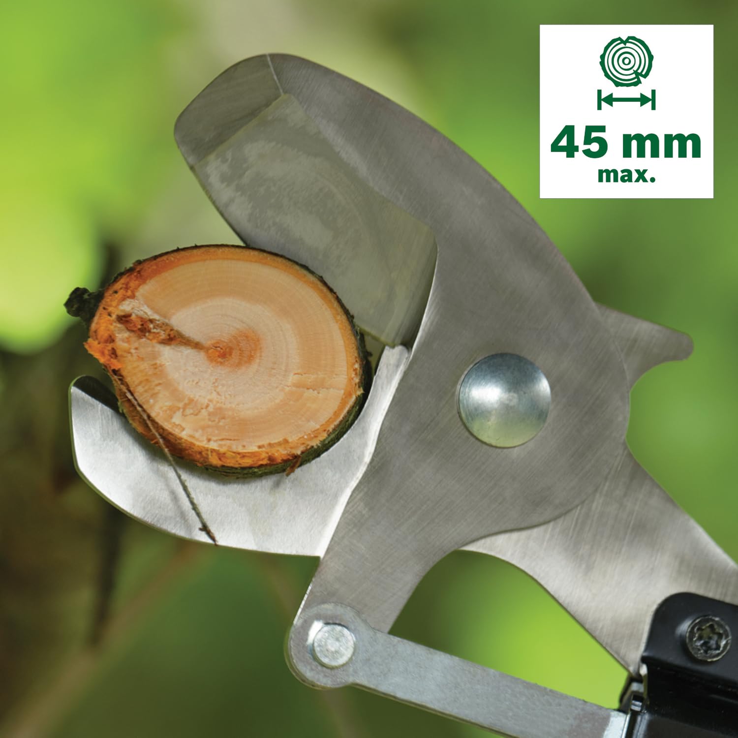 Bosch: sekator akumulatorowy AdvancedPrune 18V-45 (zapewnia łatwe cięcie gałęzi o grubości do 45 mm, system 18V, do 600 cięć, drążek, bez akumulatora i ładowarki)
