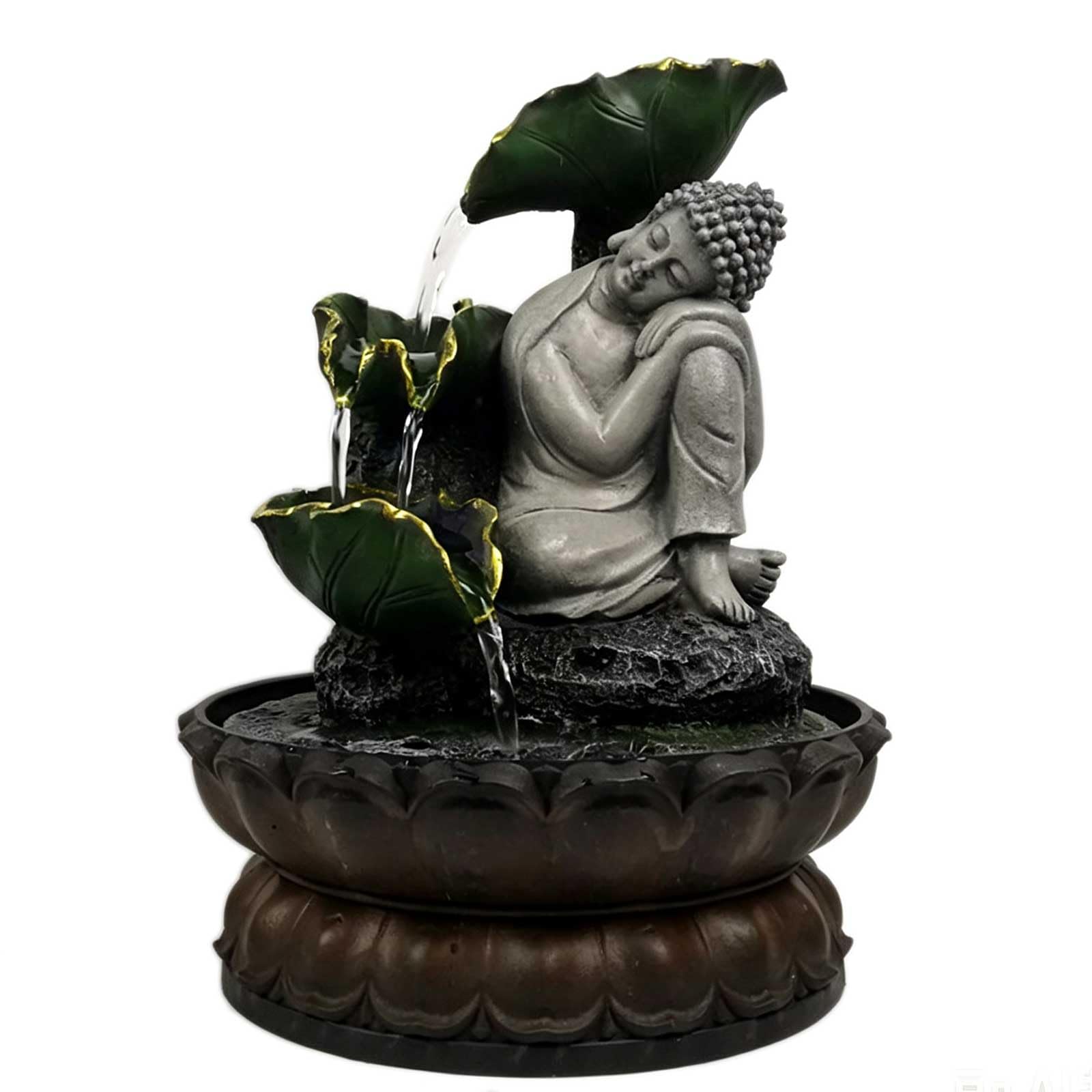 DECORN Sleeping Buddha Water Fountains for Home Decor, Resin