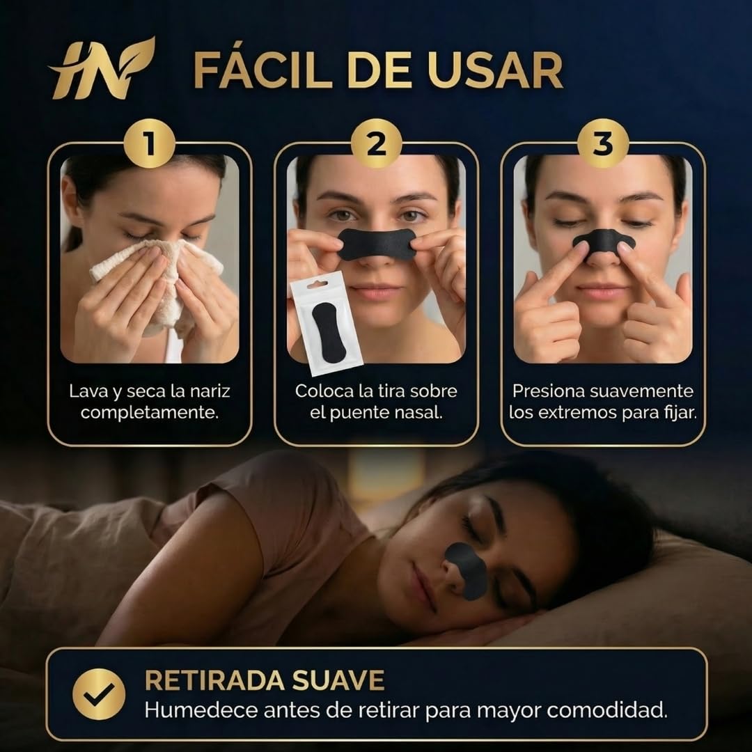 HN® PACK AHORRO 150 Tiras Nasales Deportivas I Dilatador Nasal Antironquidos para Dormir I Alivia la Congestión Nasal Para Respirar Mejor Por La Nariz I Nasal Strips Negras Para Reducir Ronquidos.