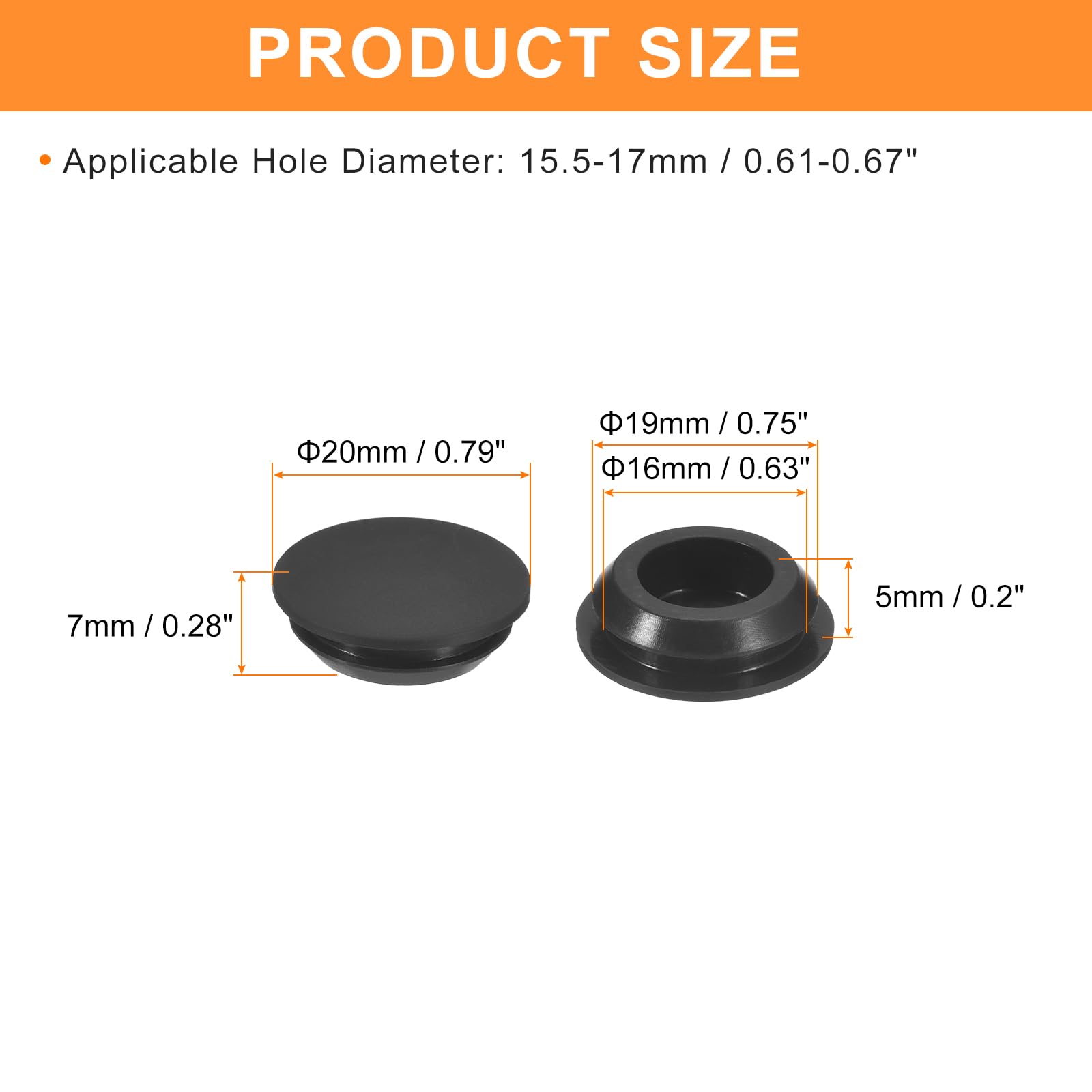 16x Silikonstopfen Rund – Für Löcher 20–22 Mm Produktbild-Vorschau 2