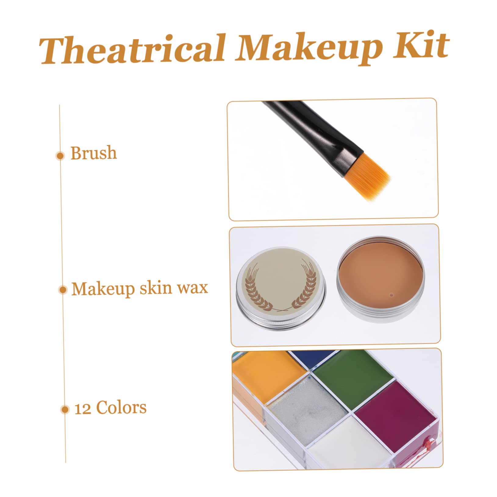 DOITOOL 56piezas Kit de Pintura Corporal de Cera para Maquillaje de Efectos Especiales para Festivales y Escenarios Incluye Maquillaje para Heridas Falsas