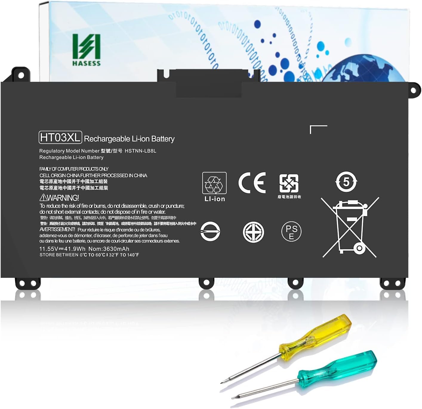 Batería de reemplazo HT03XL para HP 240 245 250 255 G7 340 348 G5 Series Pavilion 14-DH 14Q-CS 14-CE 14-CK 14-DF 14-DQ 15-DW 15Q 15S X360 14M-DH Series HT03041XL L11119-855 L11421-542 L11421-2C2