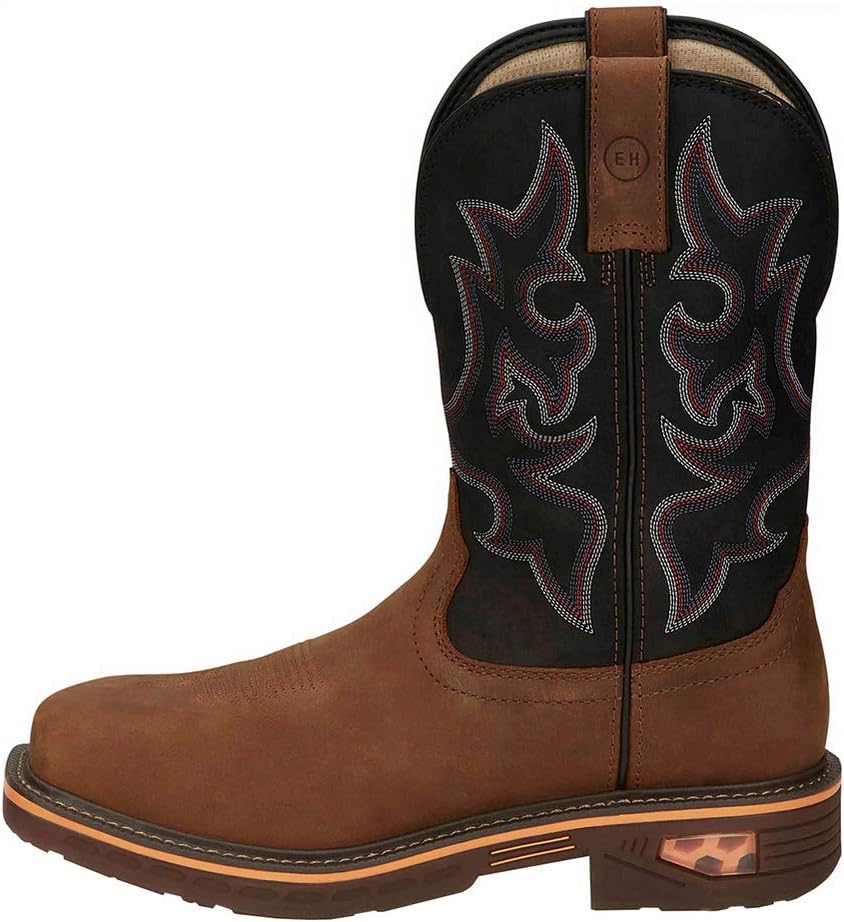 Justin Original Work Boots Men's Russett Resistor Caramel 13" Black H20 Nano Comp Work Boot Black 8.5 D