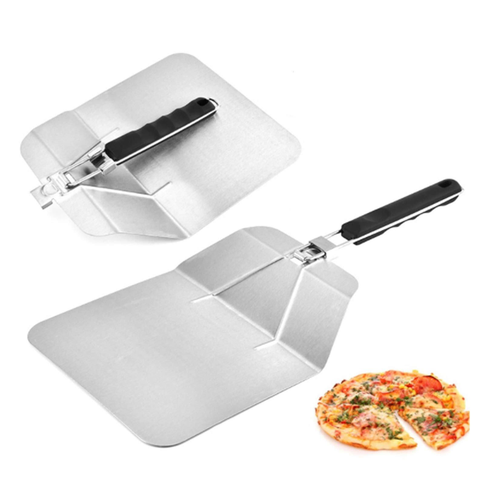Łopata do pizzy Łopata do pizzy ze stali nierdzewnej Łopata do pizzy ze składanym uchwytem, antypoślizgowa łopatka do pizzy do pieczenia domowej pizzy i chleba