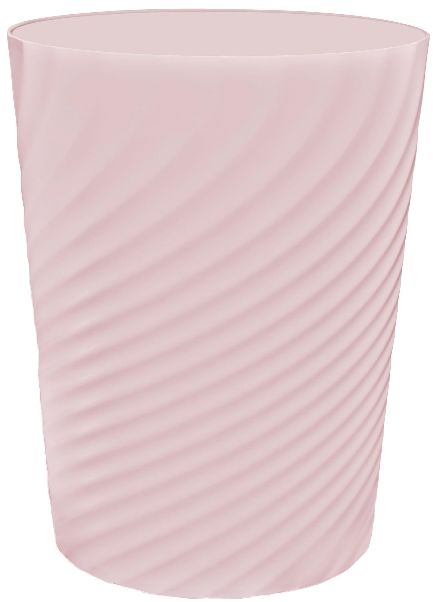 Stipple Peach Trash Can With Lid - 1.8 Gallon Small Garbage Bin For Bathroom & Office