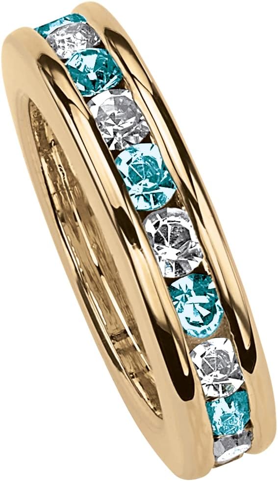 PalmBeach Gold-plated Simulated Birthstone and Crystal Charm Pendant