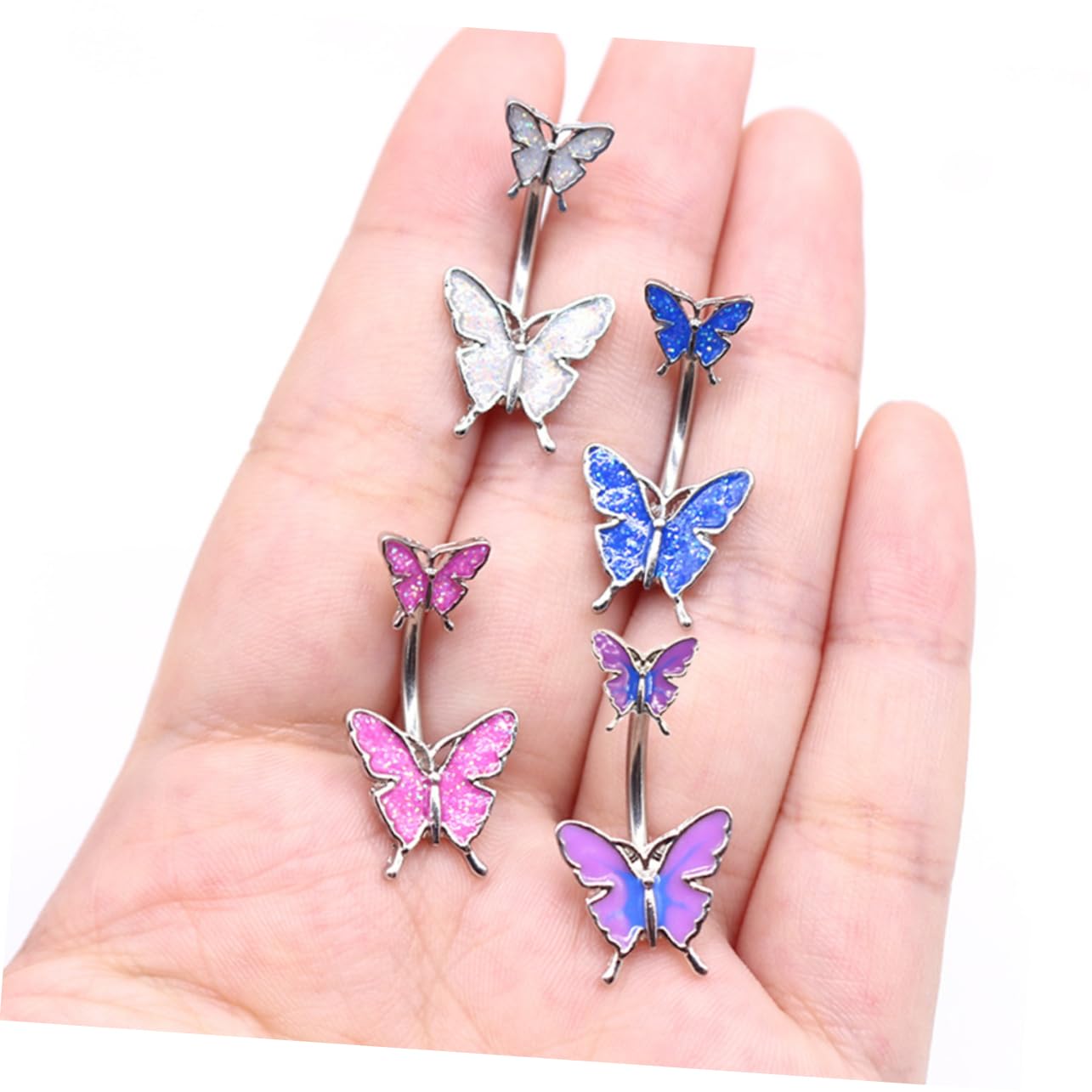 SOIMISS 12piezas Anillos De Ombligo Diseño De Para Mujeres y Niñas Joyería De Piercing De Cuerpo Morado