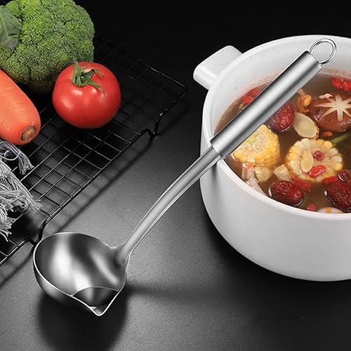 Miniatura 6 de Cabilock Separador de aceite de cucharón de sopa, separador de grasa para alimentos, cuchara espumadora, colador de sopa, colador de grasa, olla