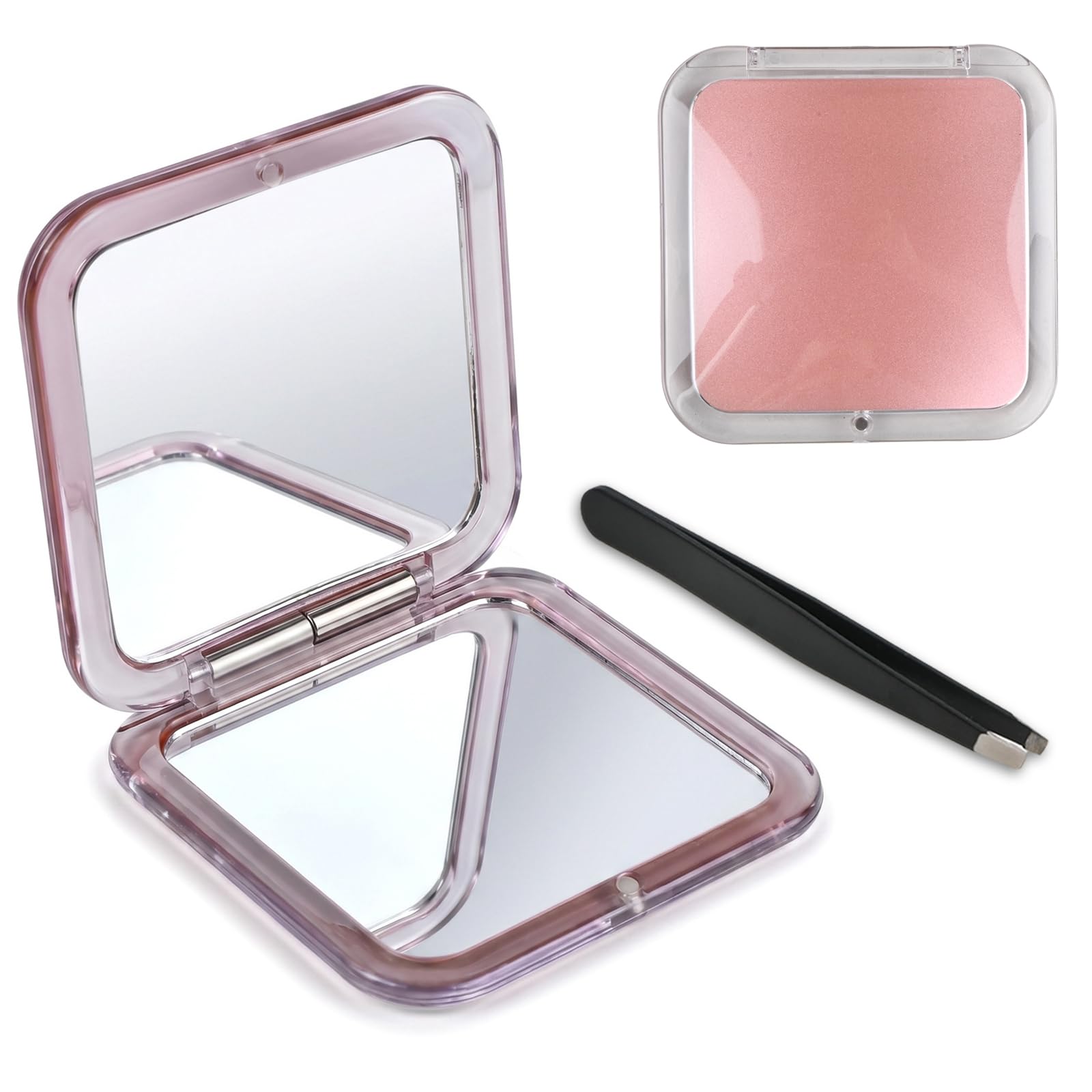 Merzio Compact Mirror, 30X Magnifying Mirror Double-Sided Folding Travel Mirror, Portable Small Handbag Mirror for Women Makeup Pocket Handheld Mirror