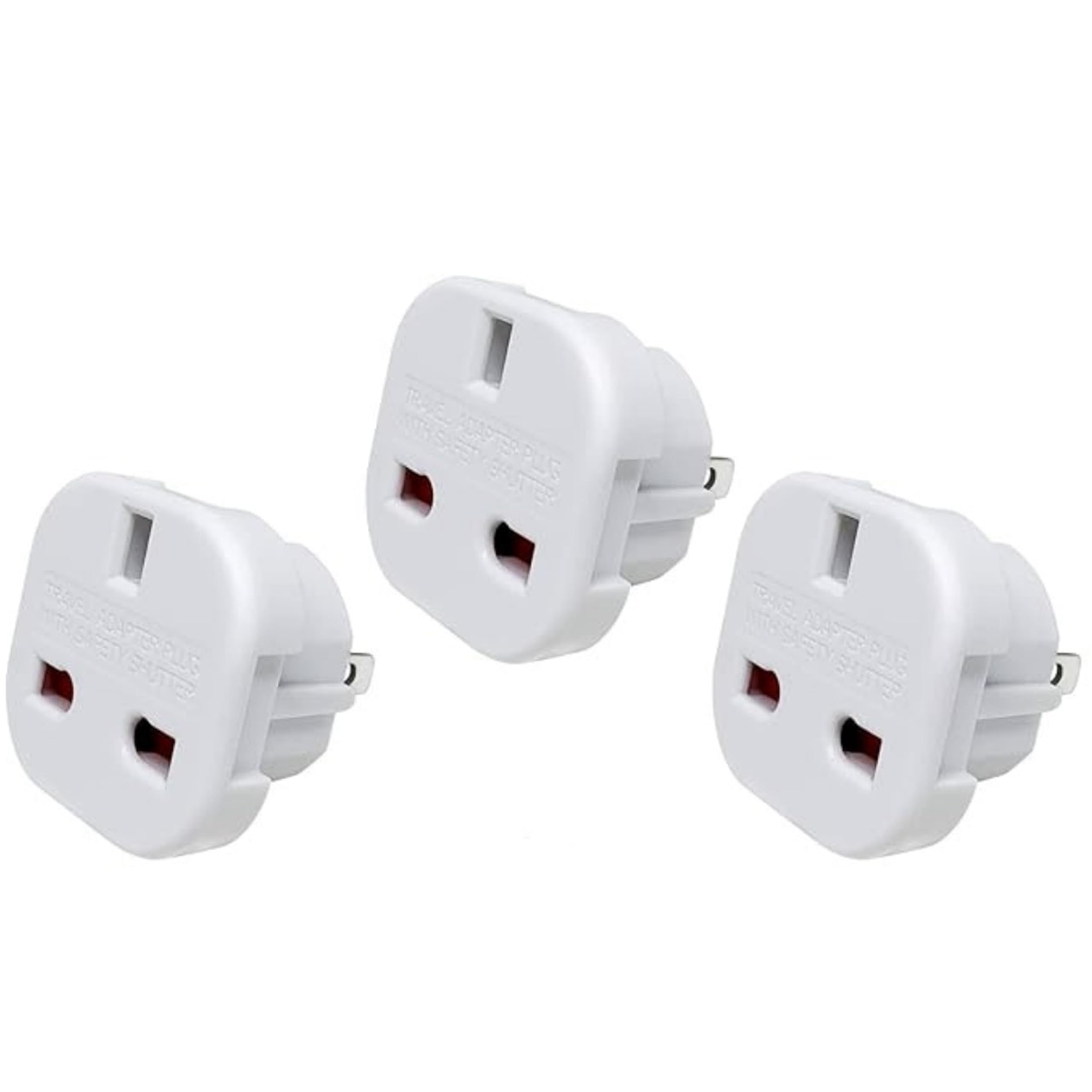 Nyganmelloz Travel Adaptor Plug UK to US with Safety Shutter and Rotatable Pins, Suitable for People from UK/EU/UAE/KSA/HK/Singapore Travelling in US/JP/Canada/Au(3Pcs)